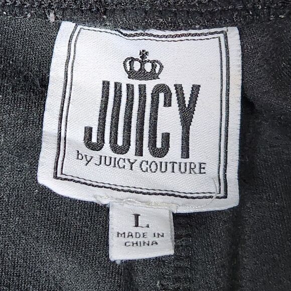 Vtg Juicy Couture L Y2k Tracksuit Pants Embroidered Black Velour Brittany Spears - Picture 5 of 8